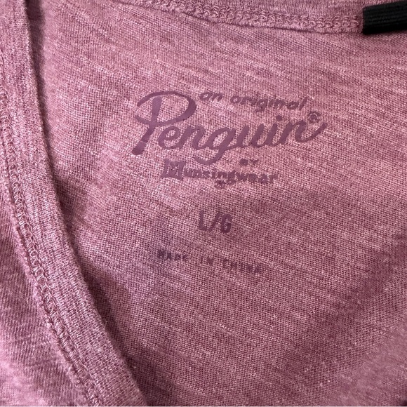 Original Penguin Men's Maroon V-Neck T-Shirt Size L - Picture 14 of 15